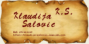 Klaudija Šalović vizit kartica